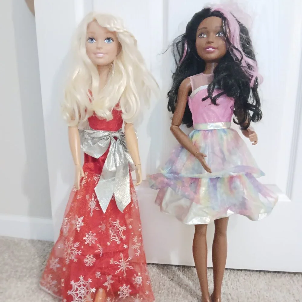 2 Barbie Mattel dolls 28 inches / kids toys / bundle - Picture 1 of 8